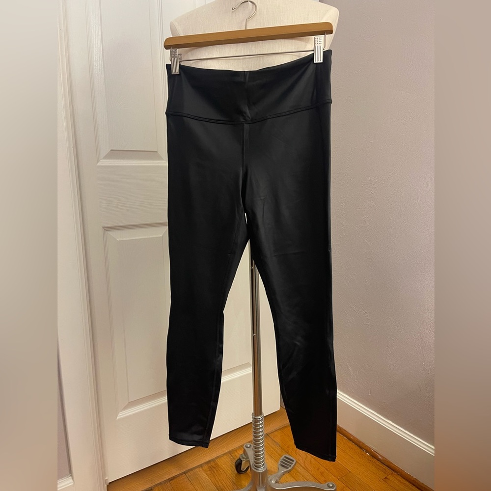 Athleta high rise leggings. Shiny black. Medium